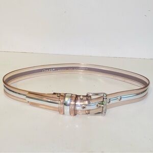 Vintage Omega Clear with Silver Stripe Jelly PVC Belt